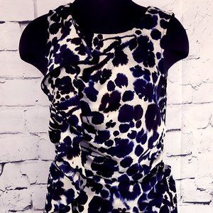 Ann Taylor Silk Sleeveless Ruffle Blouse